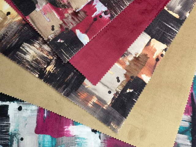 Tissu de canapé numérique d'impression de velours de conception de peinture pour la maison