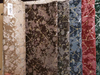 Tissu de canapé de couleur argentée de colle de feuille de velours mat