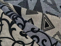 Tissu en coton tissé avec flocage noir pour textile de canapé 
