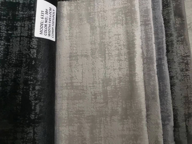 Tissu de canapé gaufré par colle de velours mat 100 % polyester