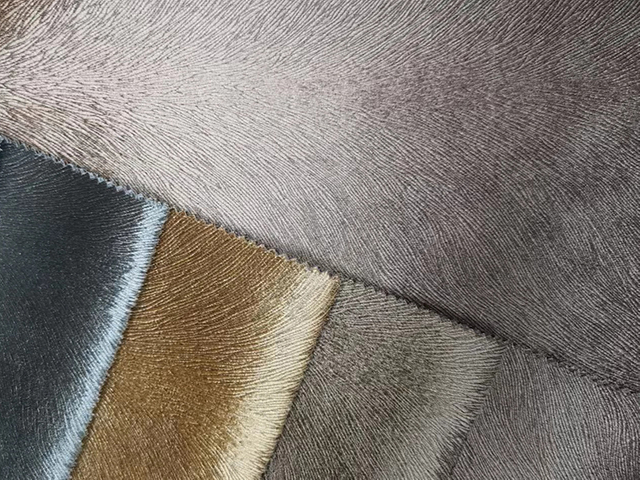 Tissu de canapé en relief de colle de velours brillant tricoté par polyester