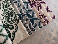 Tissu de fleur de jacquard de velours pour le canapé de coussin d'oreiller