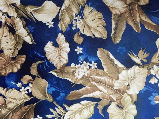 Tissu de canapé à impression numérique en velours Fdy de conception de feuille de polyester