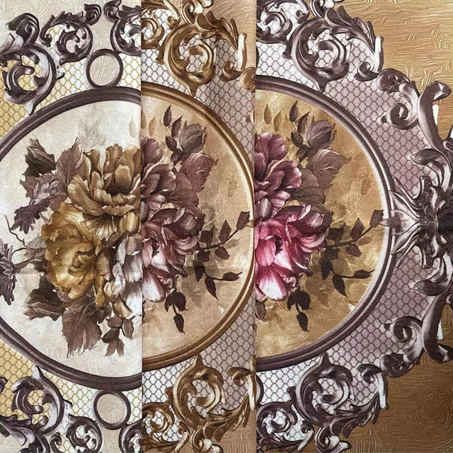 Tissu de canapé d'impression numérique de velours de conception de grand panneau pour le Moyen-Orient