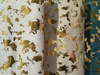 Tissu de canapé à imprimé métallique 100 % polyester à pois
