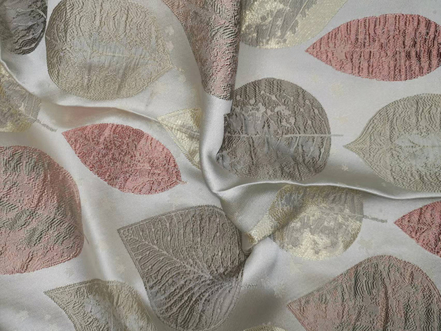 Tissu de rideau en jacquard de conception de feuille de 2,8 m pour la maison