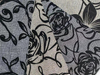 Tissu en coton tissé avec flocage noir pour textile de canapé 