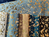 Tissu de canapé à imprimé métallique 100 % polyester à pois