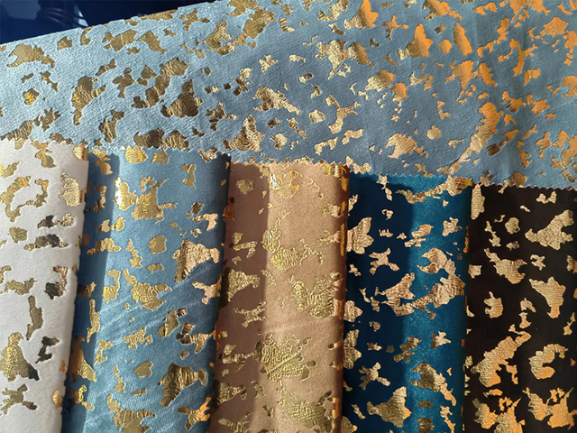 Tissu de canapé à imprimé métallique 100 % polyester à pois