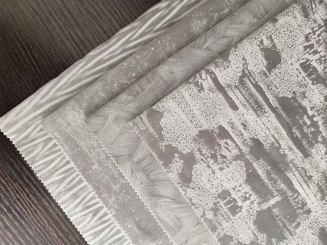 Tissu de rideau de colle de velours de double pli de polyester pour la chambre à coucher