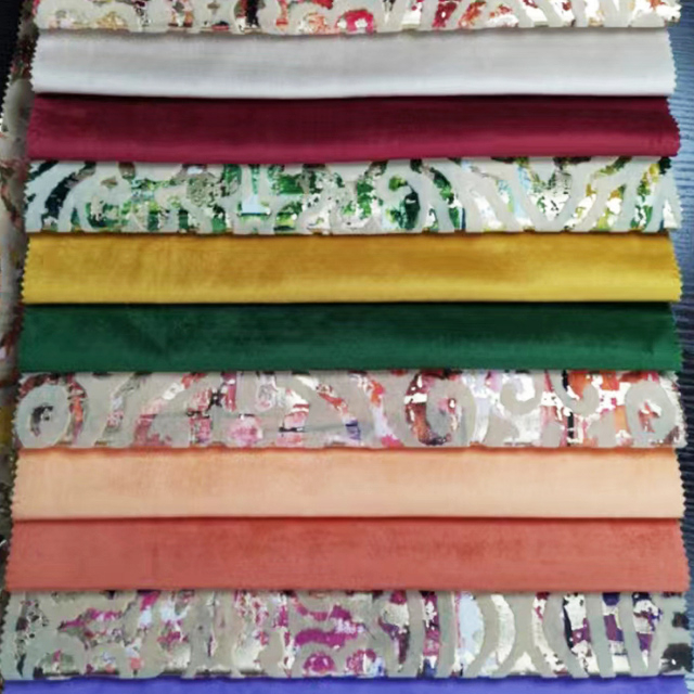 Tissu de style métallique imprimé, échantillon gratuit, approvisionnement d'usine, tissu de velours hollandais pour canapé 