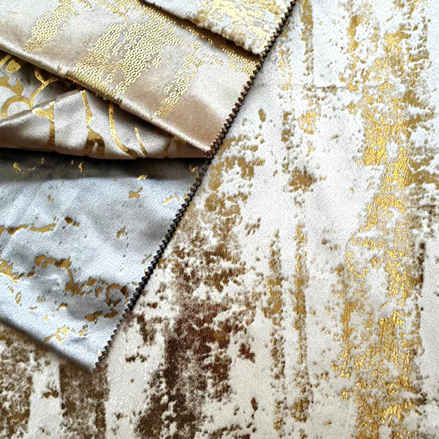 Tissu de velours Vintage de luxe Hangzhou Bronze Italie 280cm pour rideau
